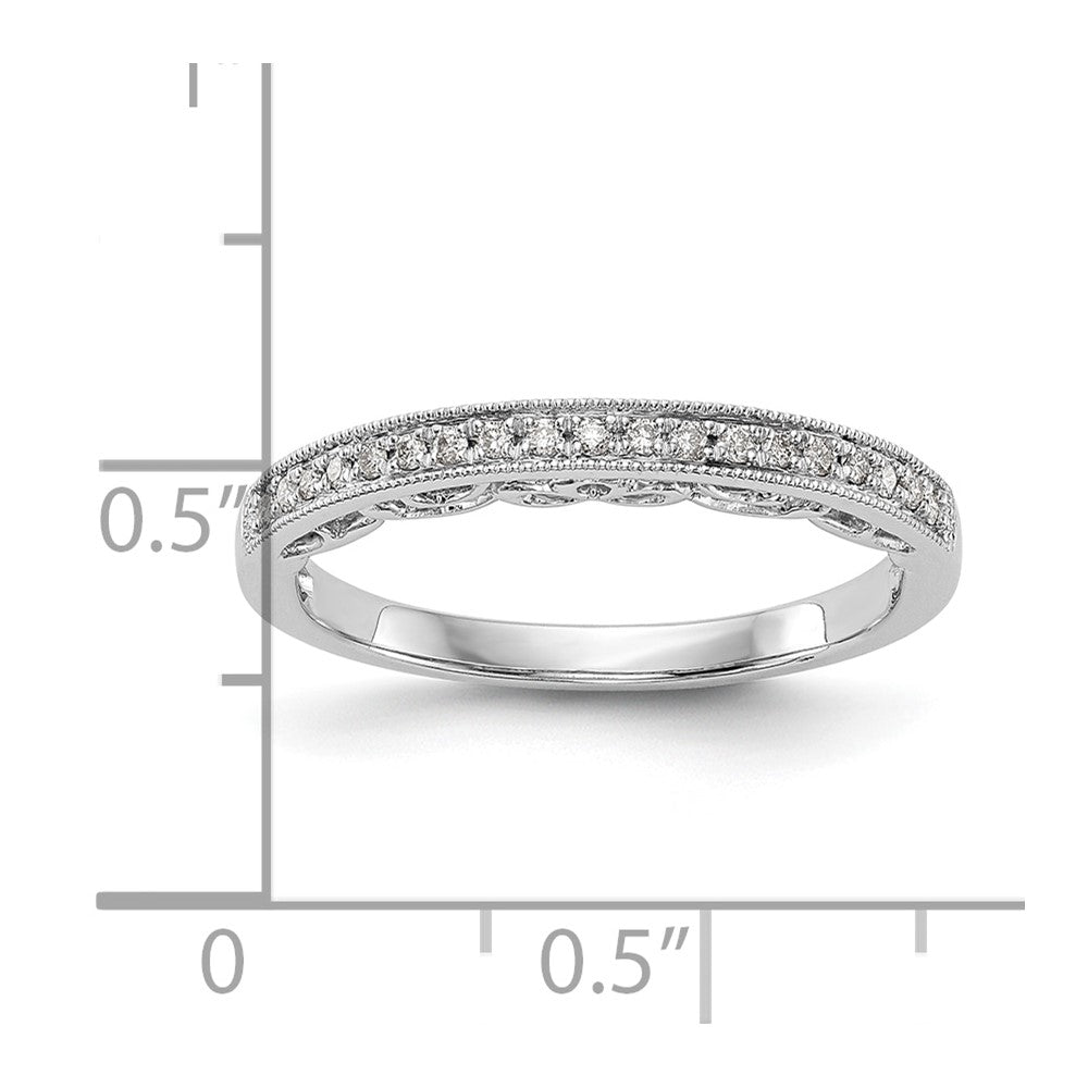 14K Weißgold Trauring mit rundem natürlichem Diamant