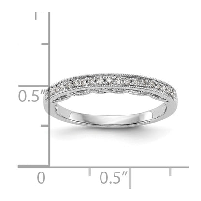 14K Weißgold Trauring mit rundem natürlichem Diamant