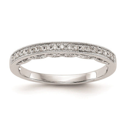 14K Weißgold Trauring mit rundem natürlichem Diamant