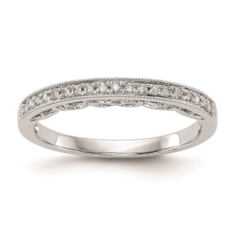14K Weißgold Trauring mit rundem natürlichem Diamant
