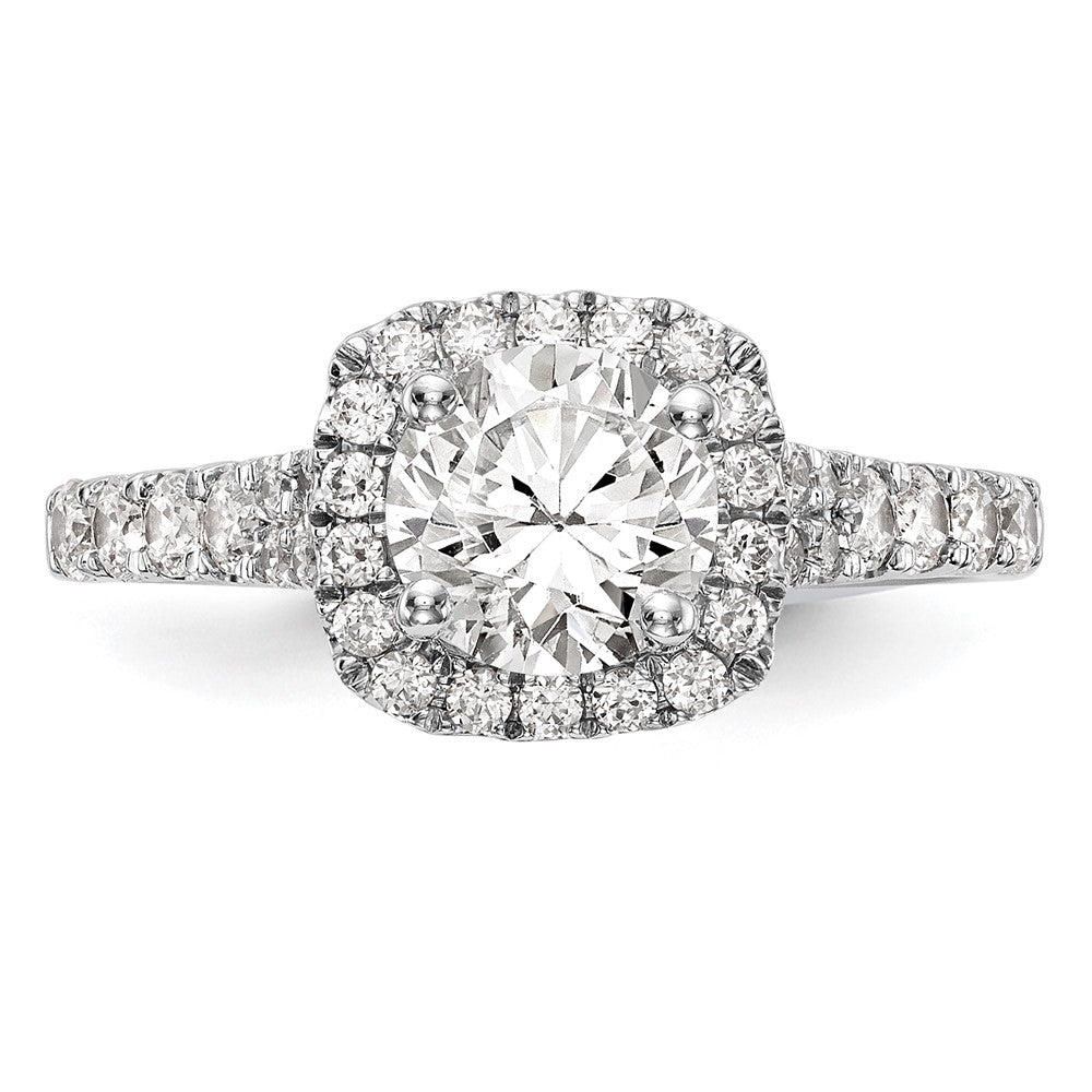 14K Weißgold Verlobungsring mit 0,5 ct. im Labor gezüchteten Diamanten, VS/SI+ G+, Halo, Krappenfassung