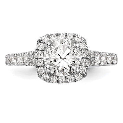 14K Weißgold Verlobungsring mit 0,5 ct. im Labor gezüchteten Diamanten, VS/SI+ G+, Halo, Krappenfassung