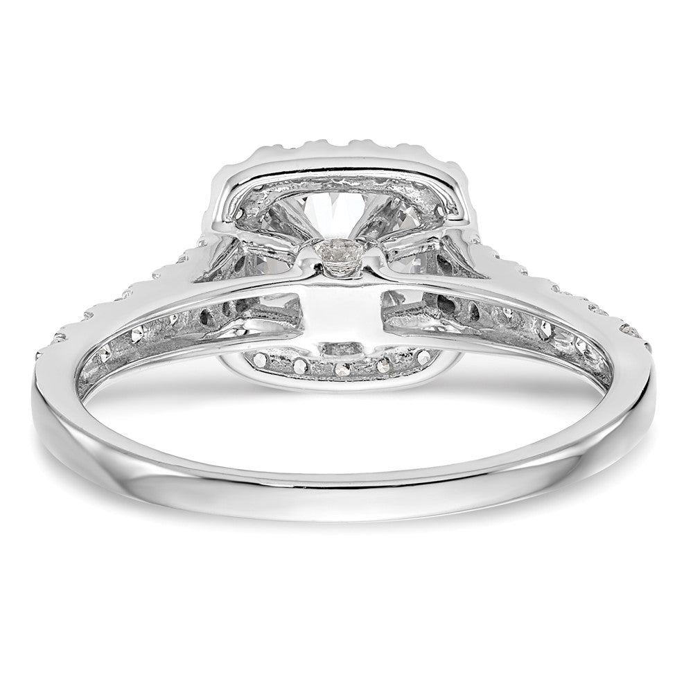 14K Weißgold Verlobungsring mit 0,5 ct. im Labor gezüchteten Diamanten, VS/SI+ G+, Halo, Krappenfassung