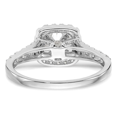 14K Weißgold Verlobungsring mit 0,5 ct. im Labor gezüchteten Diamanten, VS/SI+ G+, Halo, Krappenfassung