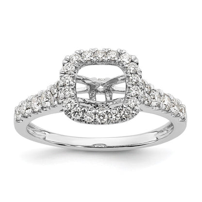 14K Weißgold Verlobungsring mit 0,5 ct. im Labor gezüchteten Diamanten, VS/SI+ G+, Halo, Krappenfassung