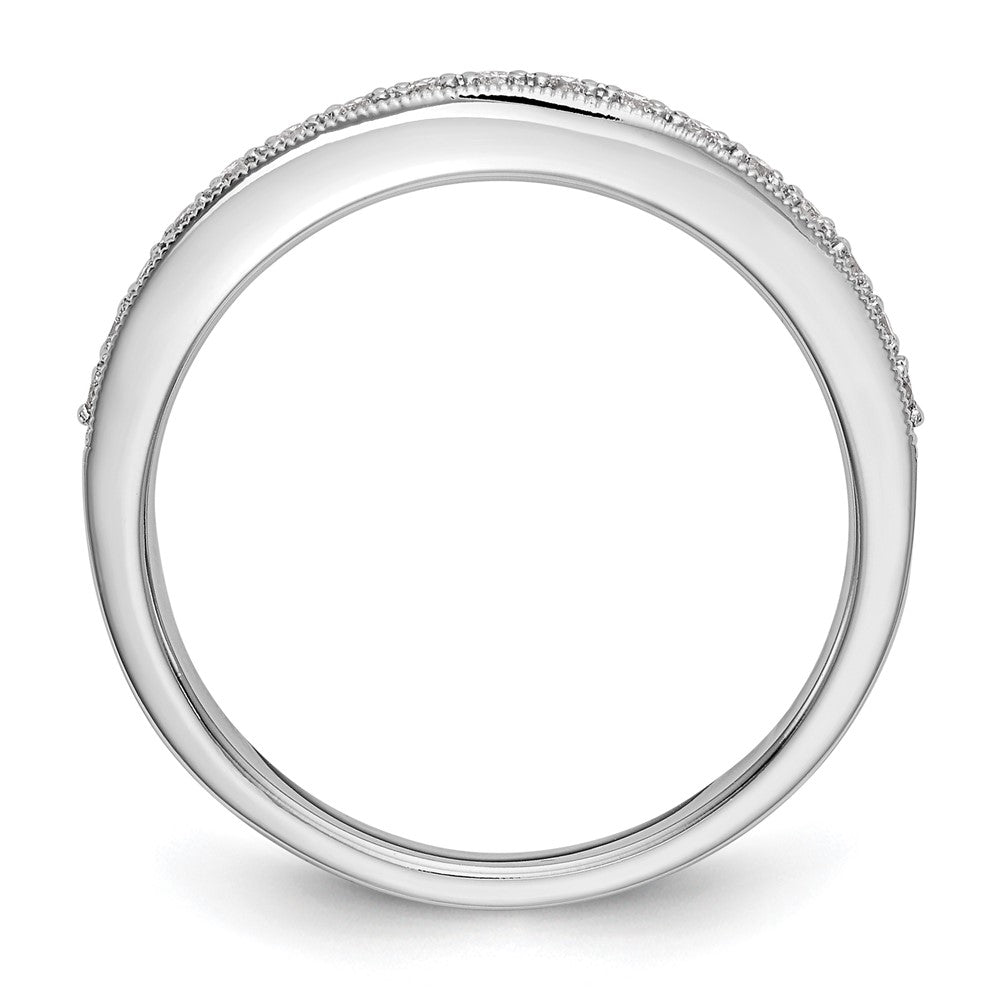 2er-Set Trauringe aus 14K Weißgold mit rundem natürlichem Diamanten
