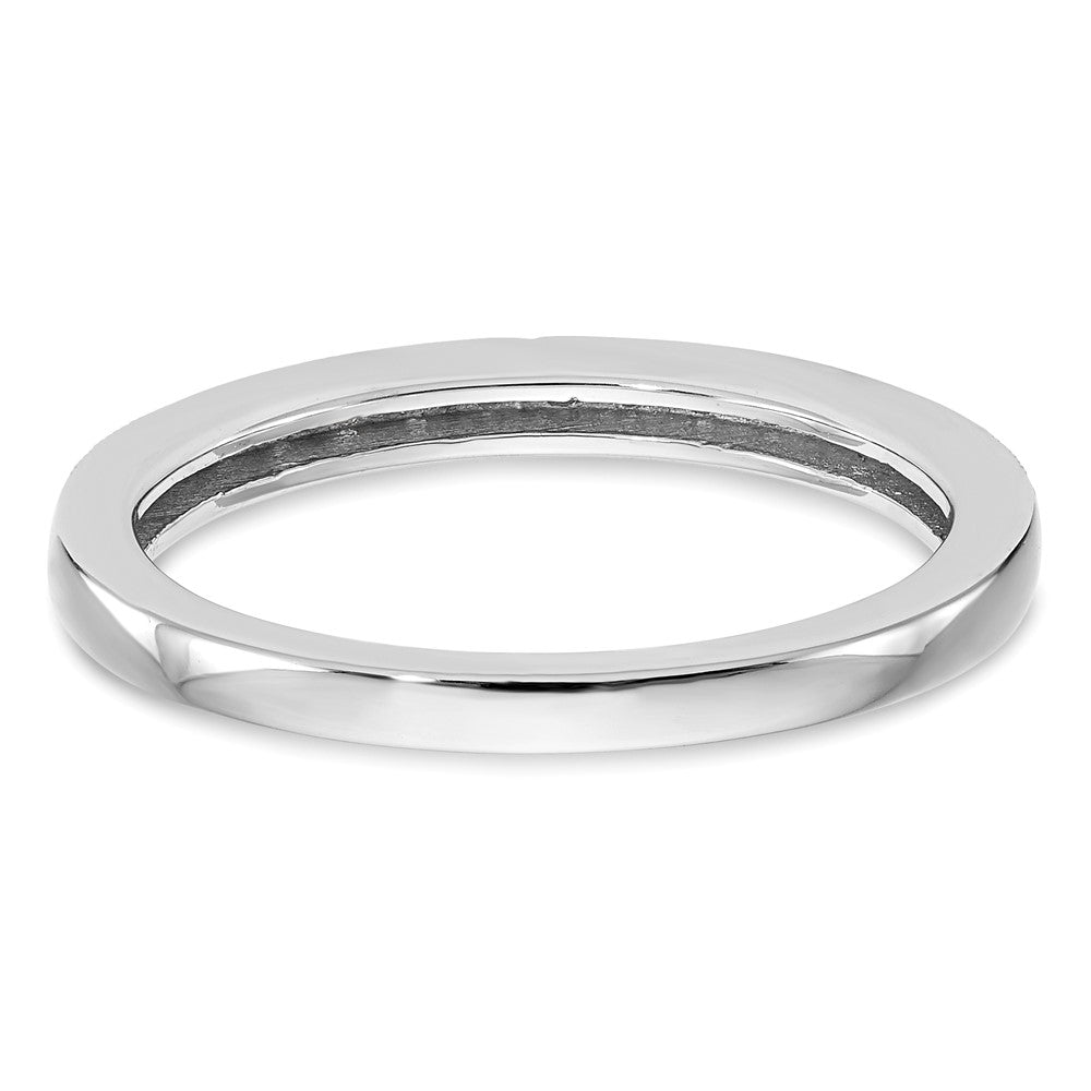 2er-Set Trauringe aus 14K Weißgold mit rundem natürlichem Diamanten
