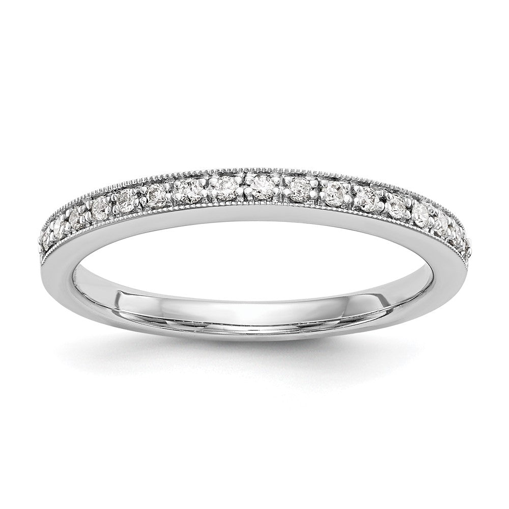 2er-Set Trauringe aus 14K Weißgold mit rundem natürlichem Diamanten