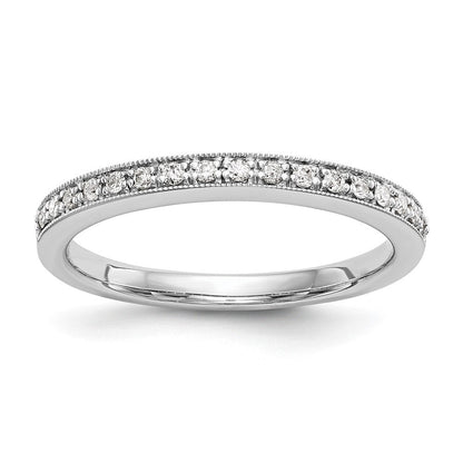 2er-Set Trauringe aus 14K Weißgold mit rundem natürlichem Diamanten