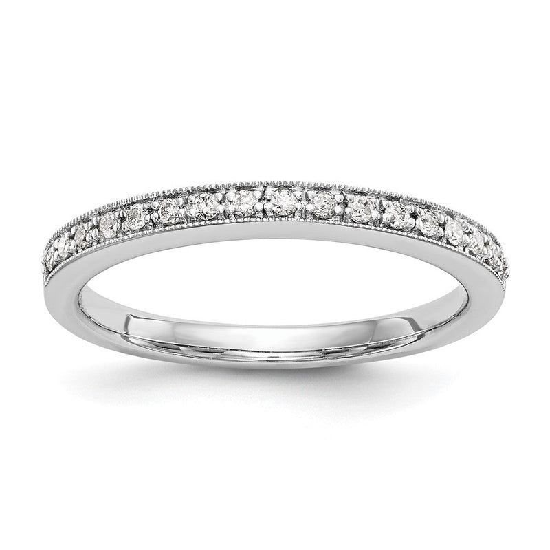 2er-Set Trauringe aus 14K Weißgold mit rundem natürlichem Diamanten
