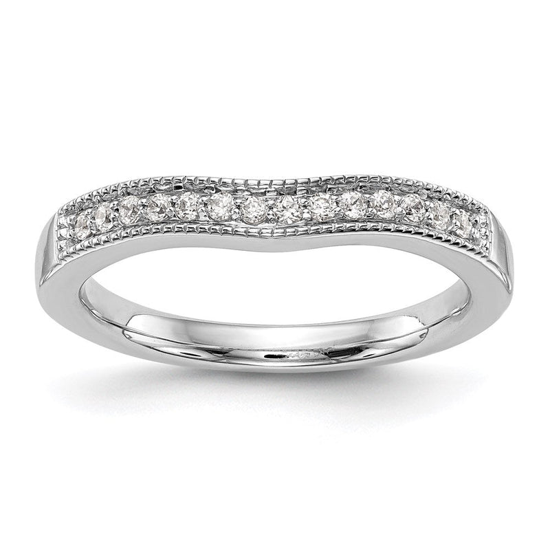 14K Weißgold Verlobungsring mit runden natürlichen Diamanten