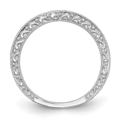 14K Weißgold Ehering mit natürlichen Diamanten