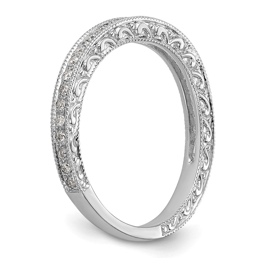 14K Weißgold Ehering mit natürlichen Diamanten