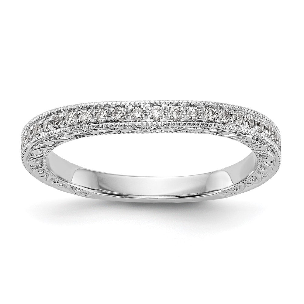 14K Weißgold Ehering mit natürlichen Diamanten