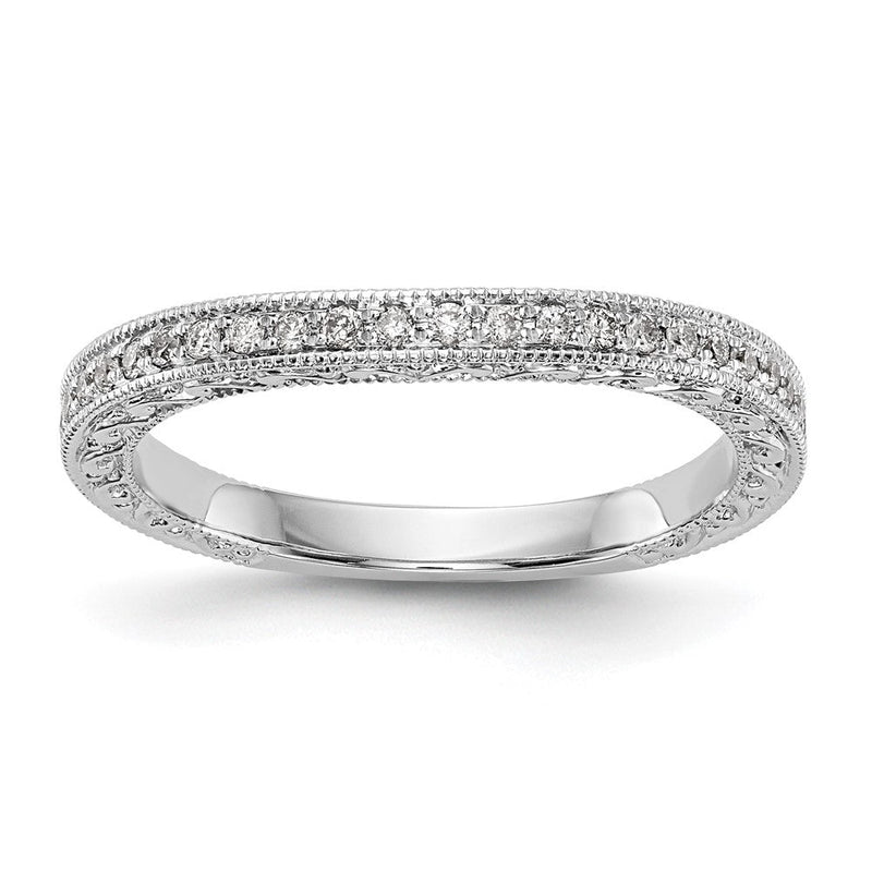 14K Weißgold Ehering mit natürlichen Diamanten