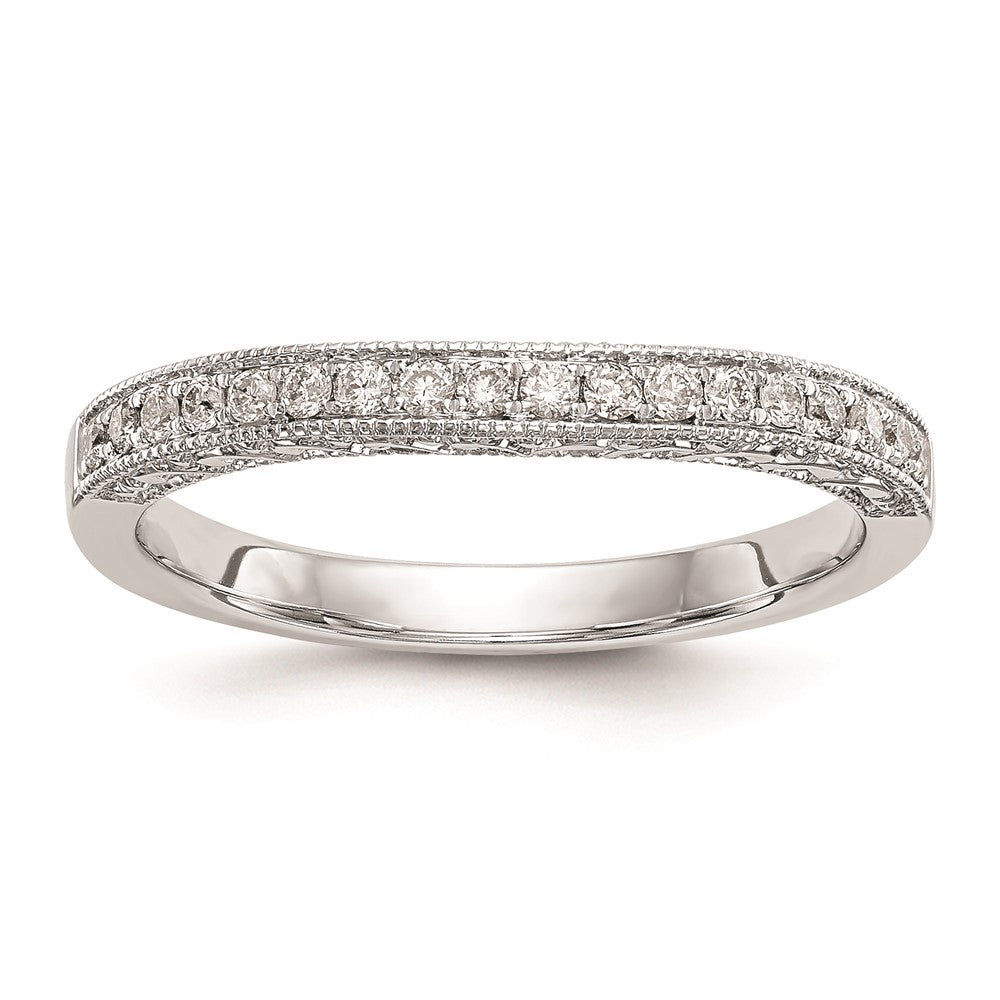 14K Weißgold Ehering mit natürlichen Diamanten