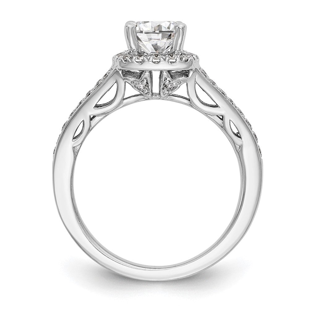 14K Weißgold 0,375 ct. Labor-gewachsener Diamant VS/SI+ G+ 1 ct. Center Rund Semi-Mount Halo Verlobungsring
