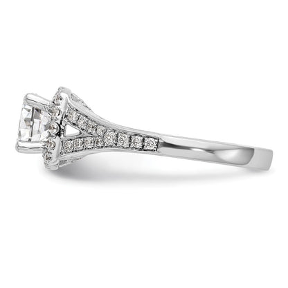 14K Weißgold 0,375 ct. Labor-gewachsener Diamant VS/SI+ G+ 1 ct. Center Rund Semi-Mount Halo Verlobungsring