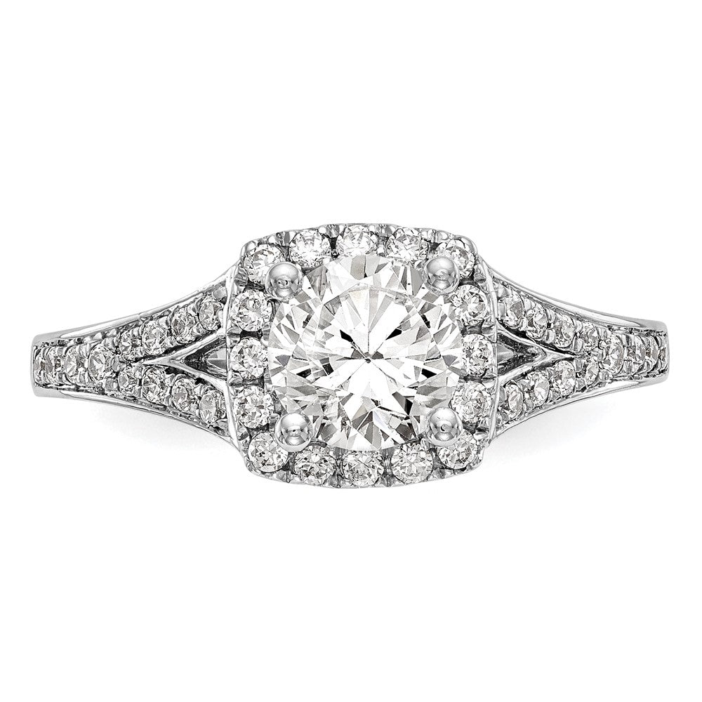 14K Weißgold 0,375 ct. Labor-gewachsener Diamant VS/SI+ G+ 1 ct. Center Rund Semi-Mount Halo Verlobungsring