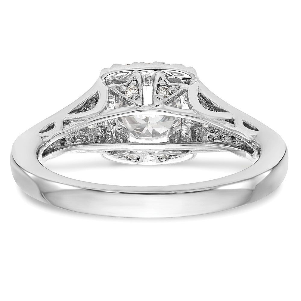 14K Weißgold 0,375 ct. Labor-gewachsener Diamant VS/SI+ G+ 1 ct. Center Rund Semi-Mount Halo Verlobungsring
