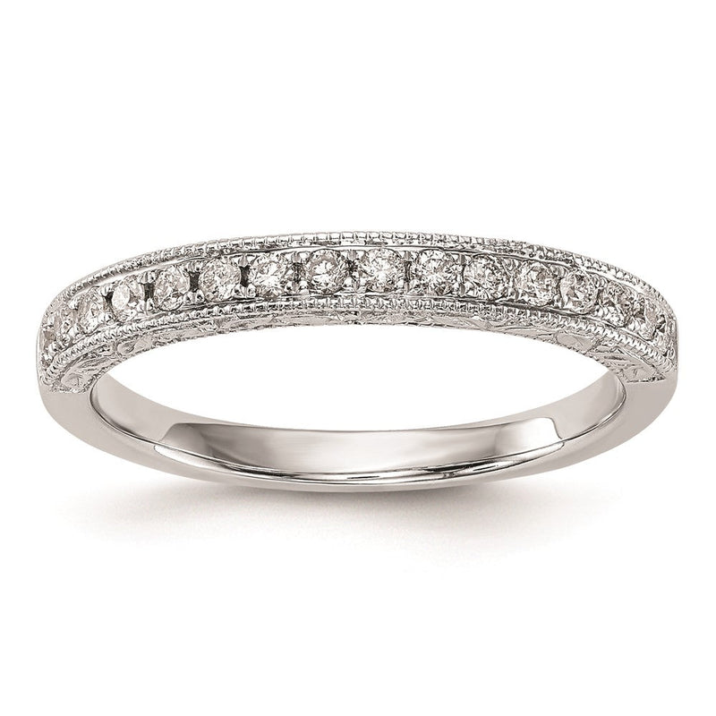 14K Weißgold Ehering mit natürlichen Diamanten