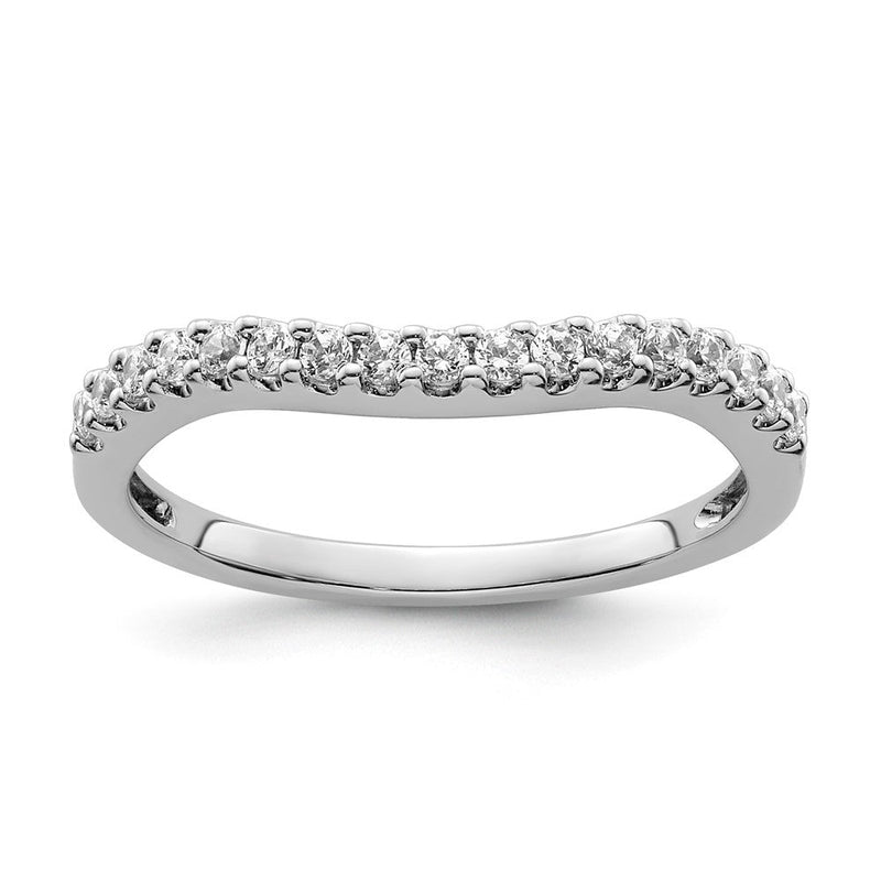 14K Weißgold Trauring mit natürlichen Diamanten