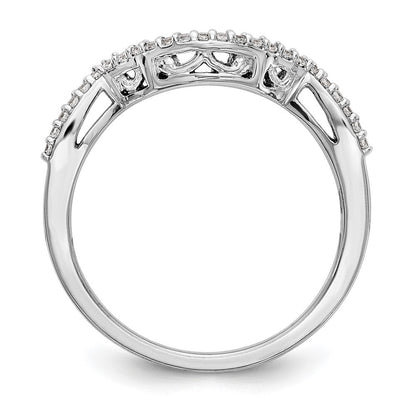 14K Weißgold Ehering mit konturiertem Design und 0,125 ct. runden, im Labor gezüchteten Diamanten VS/SI+ G+