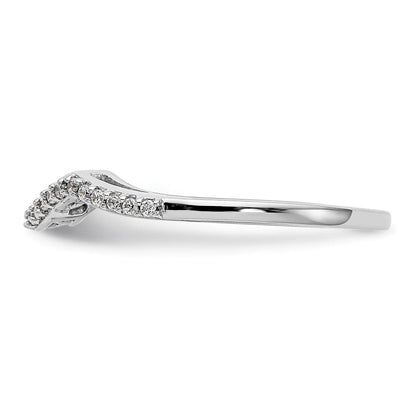14K Weißgold Ehering mit konturiertem Design und 0,125 ct. runden, im Labor gezüchteten Diamanten VS/SI+ G+