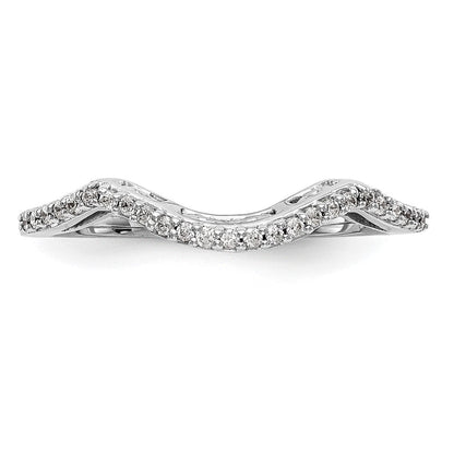 14K Weißgold Ehering mit konturiertem Design und 0,125 ct. runden, im Labor gezüchteten Diamanten VS/SI+ G+