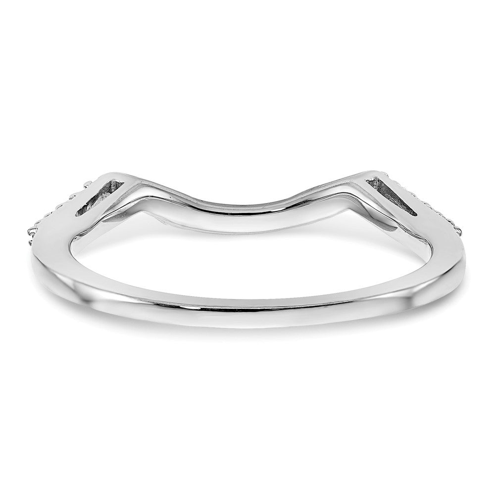 14K Weißgold Ehering mit konturiertem Design und 0,125 ct. runden, im Labor gezüchteten Diamanten VS/SI+ G+