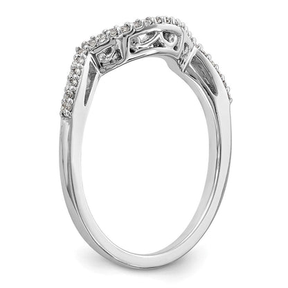 14K Weißgold Ehering mit konturiertem Design und 0,125 ct. runden, im Labor gezüchteten Diamanten VS/SI+ G+
