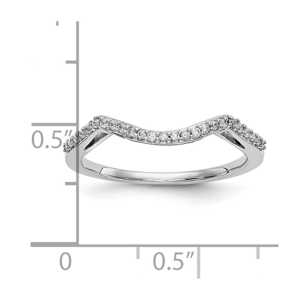 14K Weißgold Ehering mit konturiertem Design und 0,125 ct. runden, im Labor gezüchteten Diamanten VS/SI+ G+