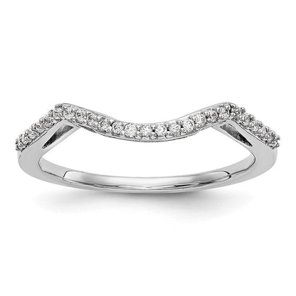 14K Weißgold Ehering mit konturiertem Design und 0,125 ct. runden, im Labor gezüchteten Diamanten VS/SI+ G+