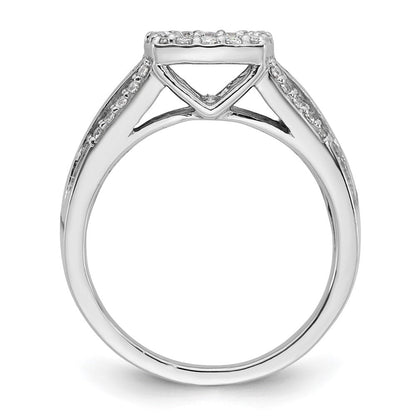 14K Weißgold Verlobungsring mit 0,33 ct. im Krappenzargen-Halbfassung mit im Labor gezüchteten Diamanten VS/SI+ G+ und im Labor gezüchteten blauen Saphiren