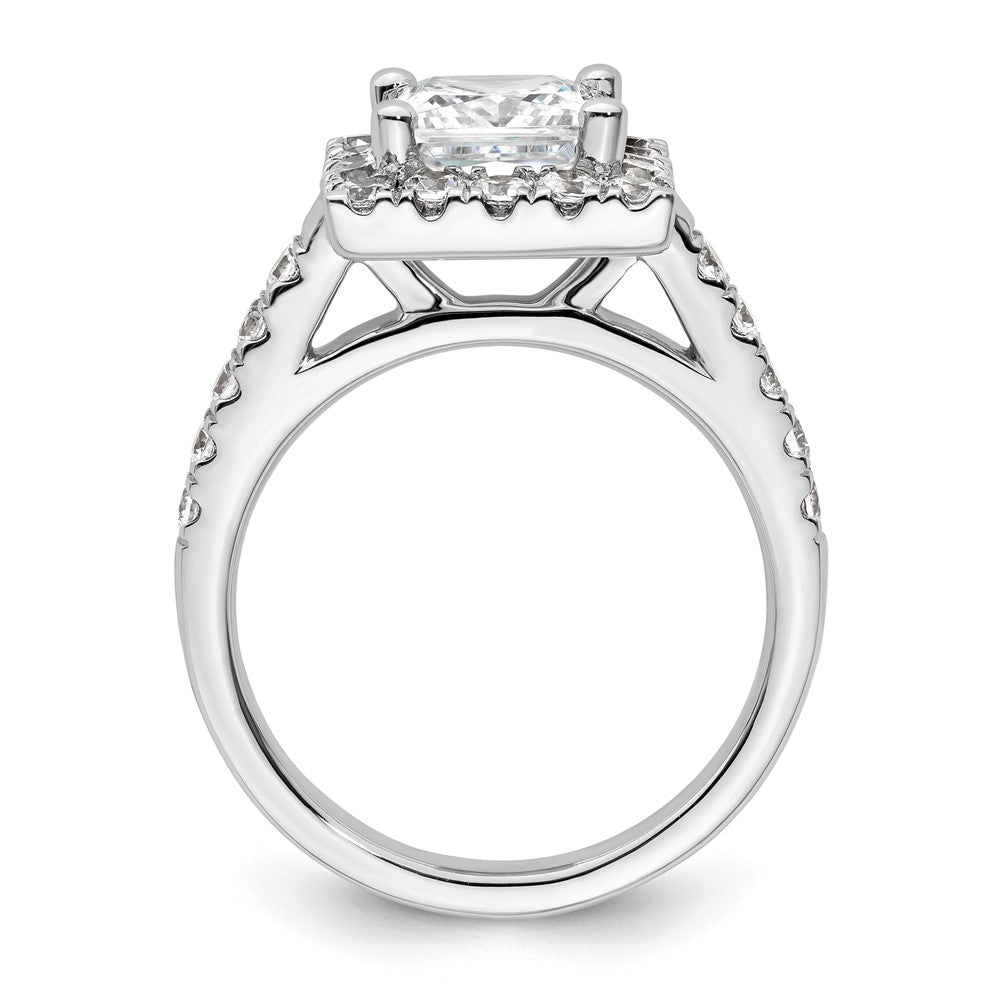 14K Weißgold Heiligenschein Plus (holds 1.75 Karat (6.9mm) Princess Mittig) 7/8 Karat Diamant Halbfassung Verlobungsring