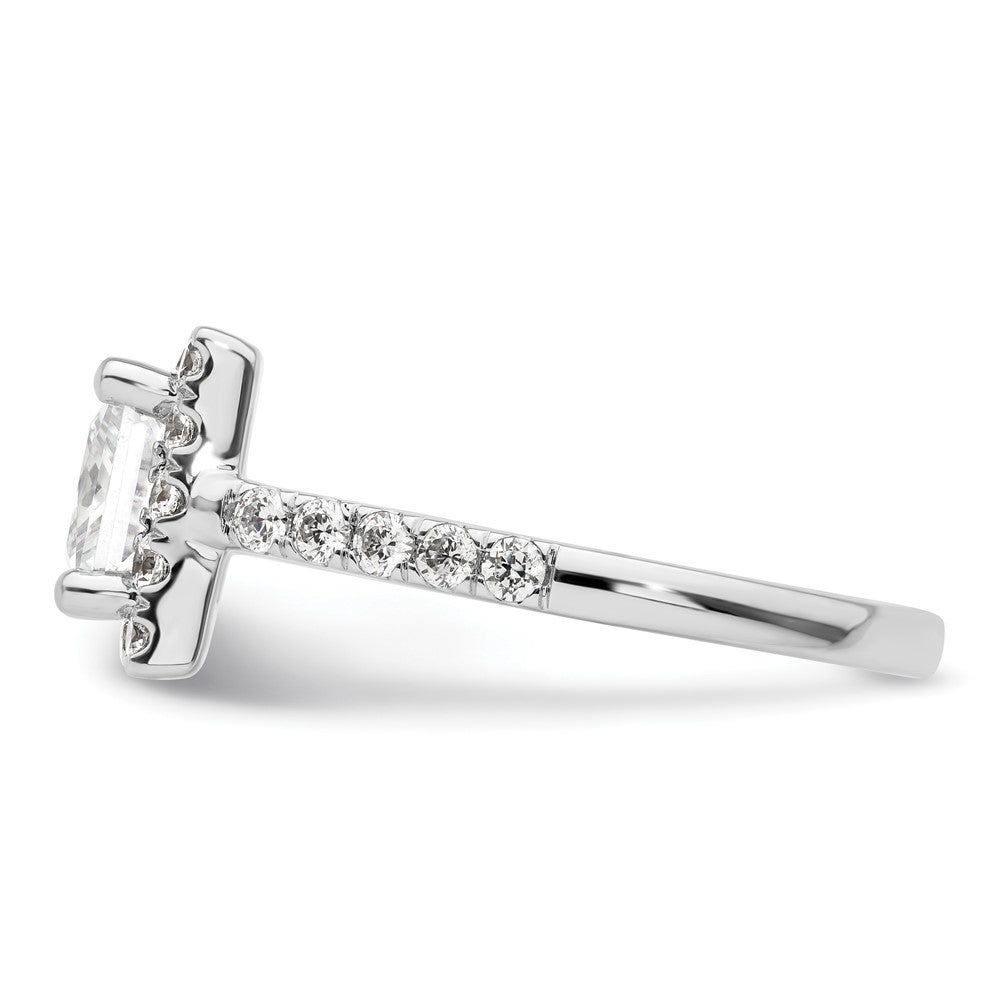 14K Weißgold Heiligenschein Plus (holds 1.75 Karat (6.9mm) Princess Mittig) 7/8 Karat Diamant Halbfassung Verlobungsring
