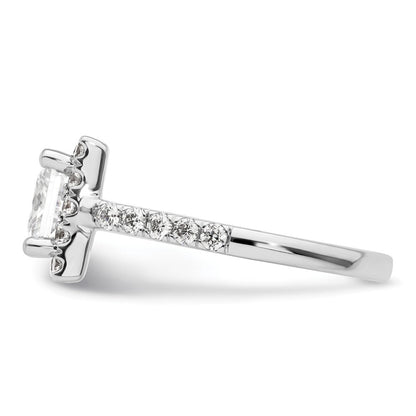 14K Weißgold Heiligenschein Plus (holds 1.75 Karat (6.9mm) Princess Mittig) 7/8 Karat Diamant Halbfassung Verlobungsring