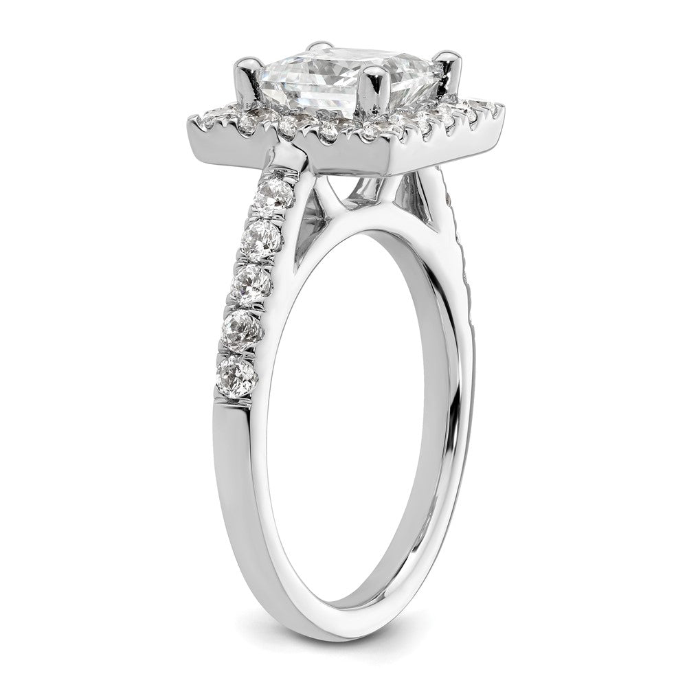 14K Weißgold Heiligenschein Plus (holds 1.75 Karat (6.9mm) Princess Mittig) 7/8 Karat Diamant Halbfassung Verlobungsring