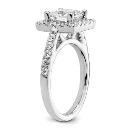 14K Weißgold Heiligenschein Plus (holds 1.75 Karat (6.9mm) Princess Mittig) 7/8 Karat Diamant Halbfassung Verlobungsring