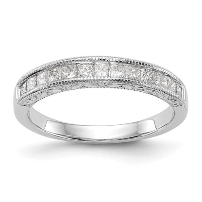 14K Weißgold Ehering mit natürlichen Diamanten