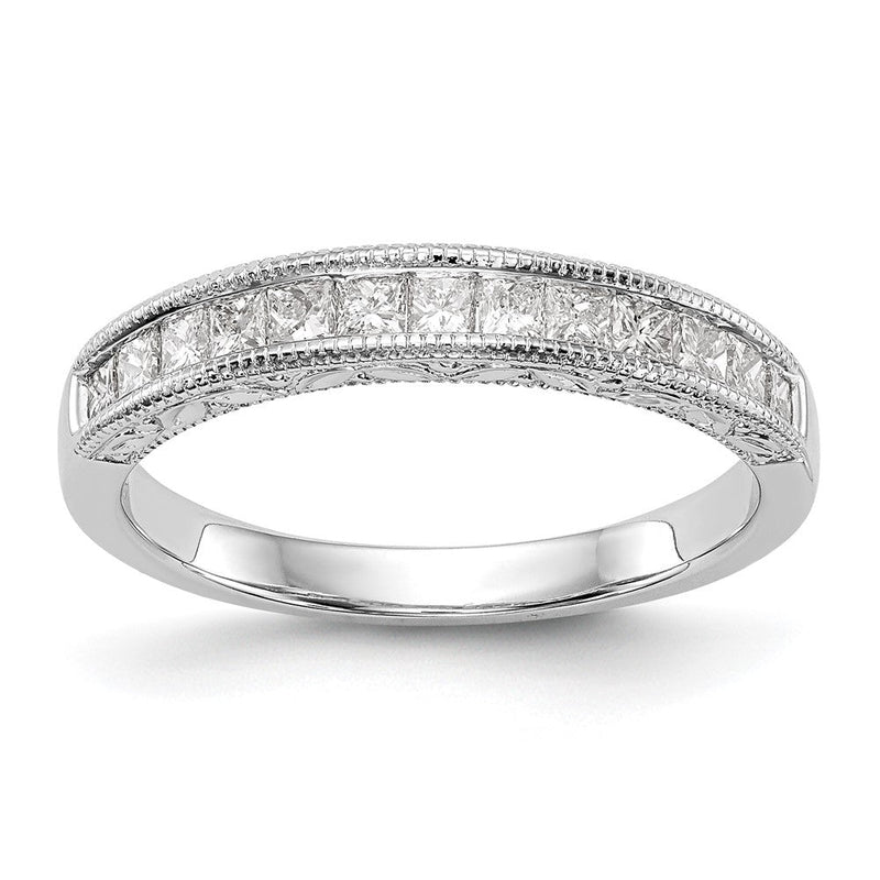 14K Weißgold Ehering mit natürlichen Diamanten
