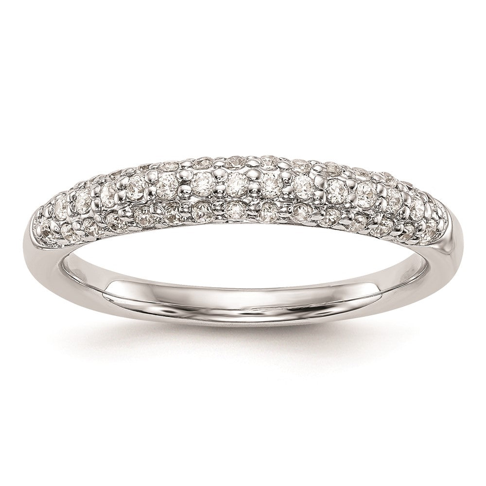 14K Weißgold Ehering mit natürlichen Diamanten