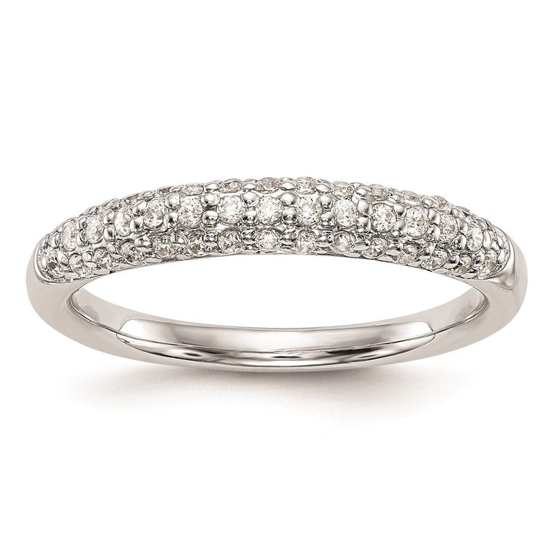 14K Weißgold Ehering mit natürlichen Diamanten