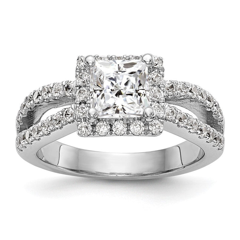 14K Weißgold True Origin 3/4 Karat Im Labor Gezüchtet Diamant Vs/si D E F Halbfassung Princess Heiligenschein Verlobungsring