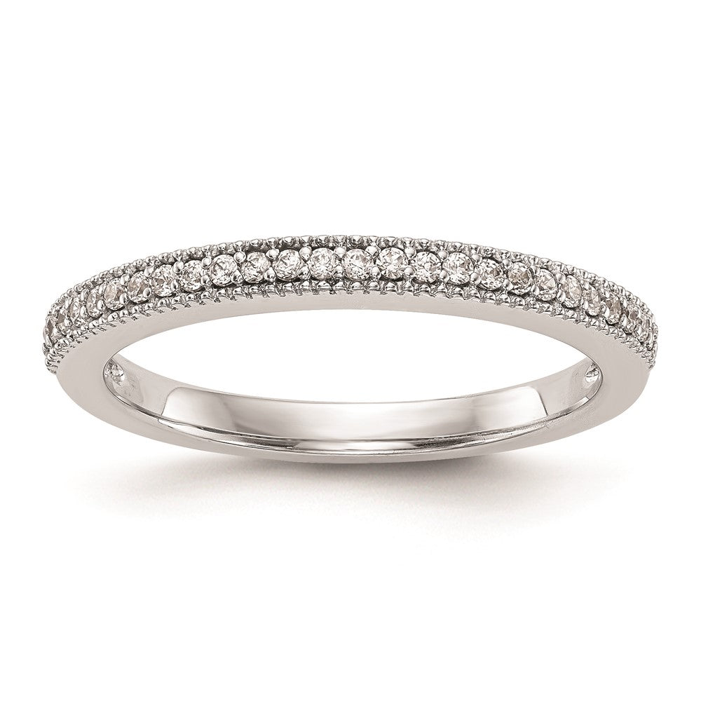 Trauring aus 14K Weißgold mit natürlichen Diamanten