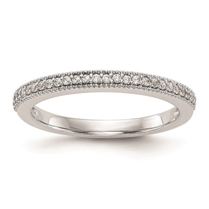 Trauring aus 14K Weißgold mit natürlichen Diamanten