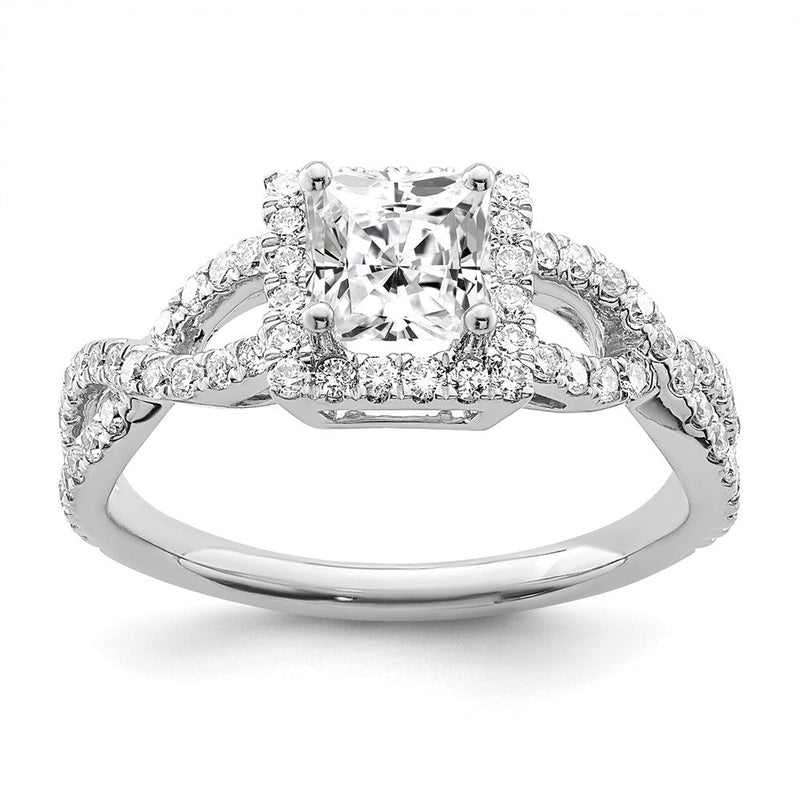 14K Weißgold True Origin 1/2 Karat Im Labor Gezüchtet Diamant Vs/si D E F Halbfassung Princess Heiligenschein Verlobungsring