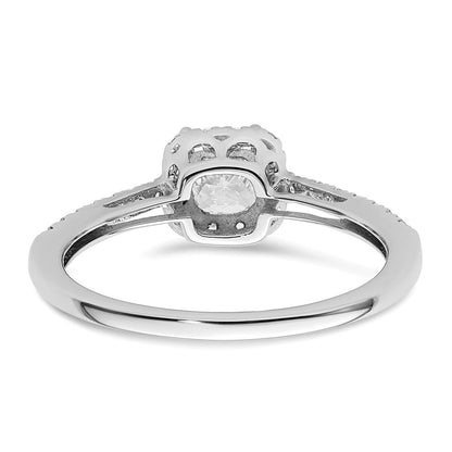 14K Weißgold Verlobungsring mit 0,75 ct. Kissenschliff-Mittelstein und 0,25 ct. im Labor gezüchteten Diamanten, VS/SI+ G+