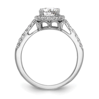 14K Weißgold Verlobungsring mit 0,375 ct. im Kissenschliff gezüchtetem Center-Diamant, VS/SI+ G+, Gesamtgewicht 0,875 ct