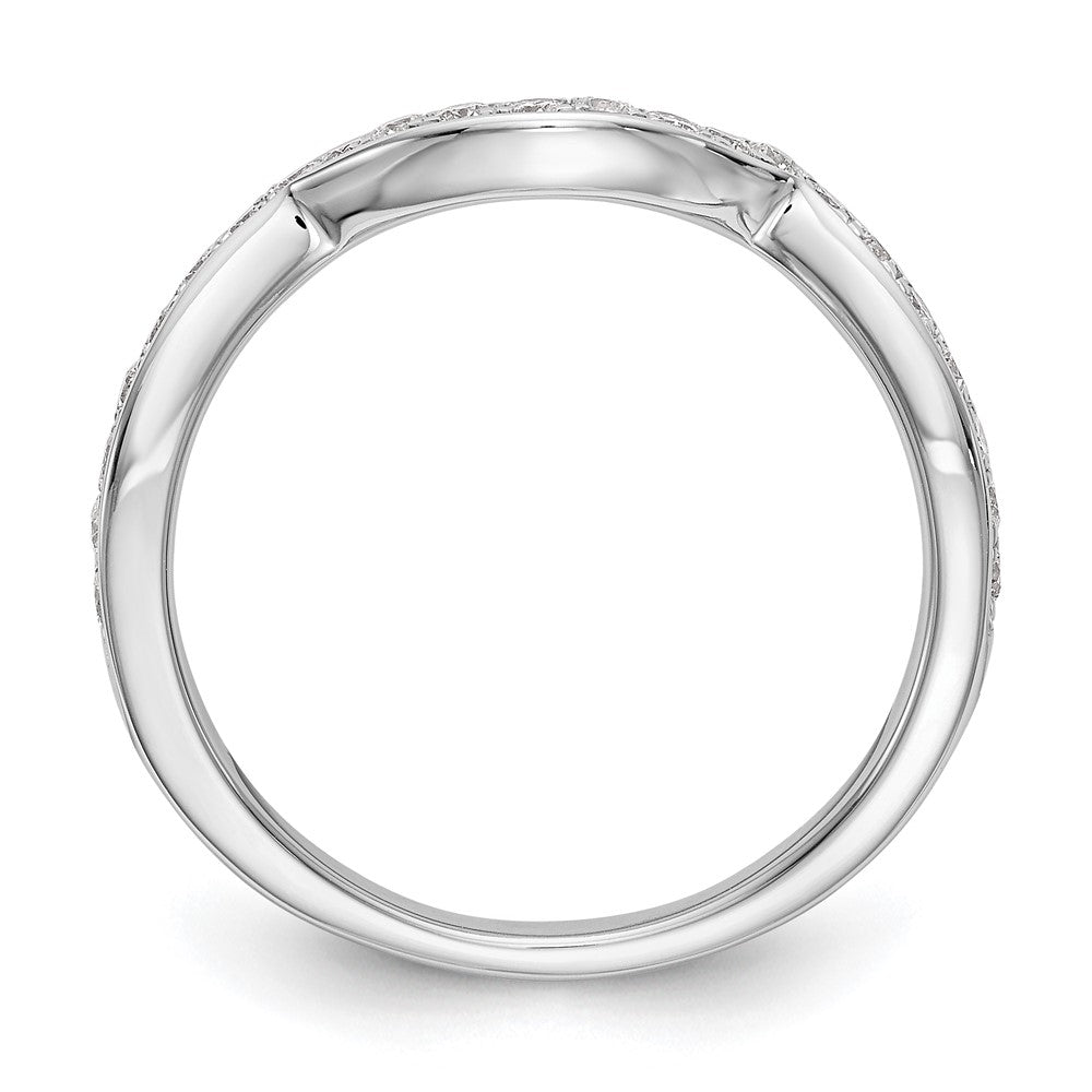 14K Weißgold Ehering mit natürlichen Diamanten 0,4 ct